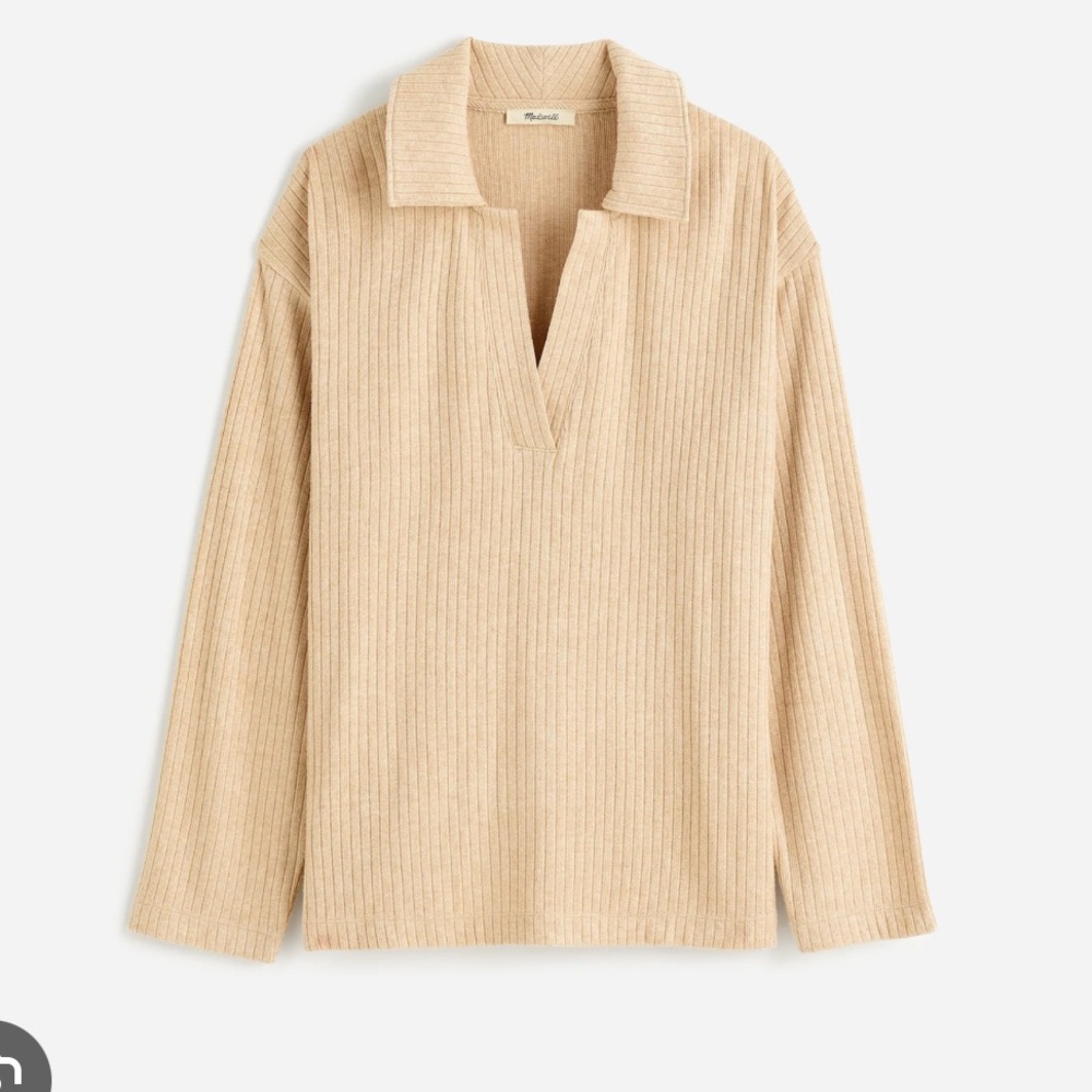 Madewell relaxed long sleeve polo tee size S